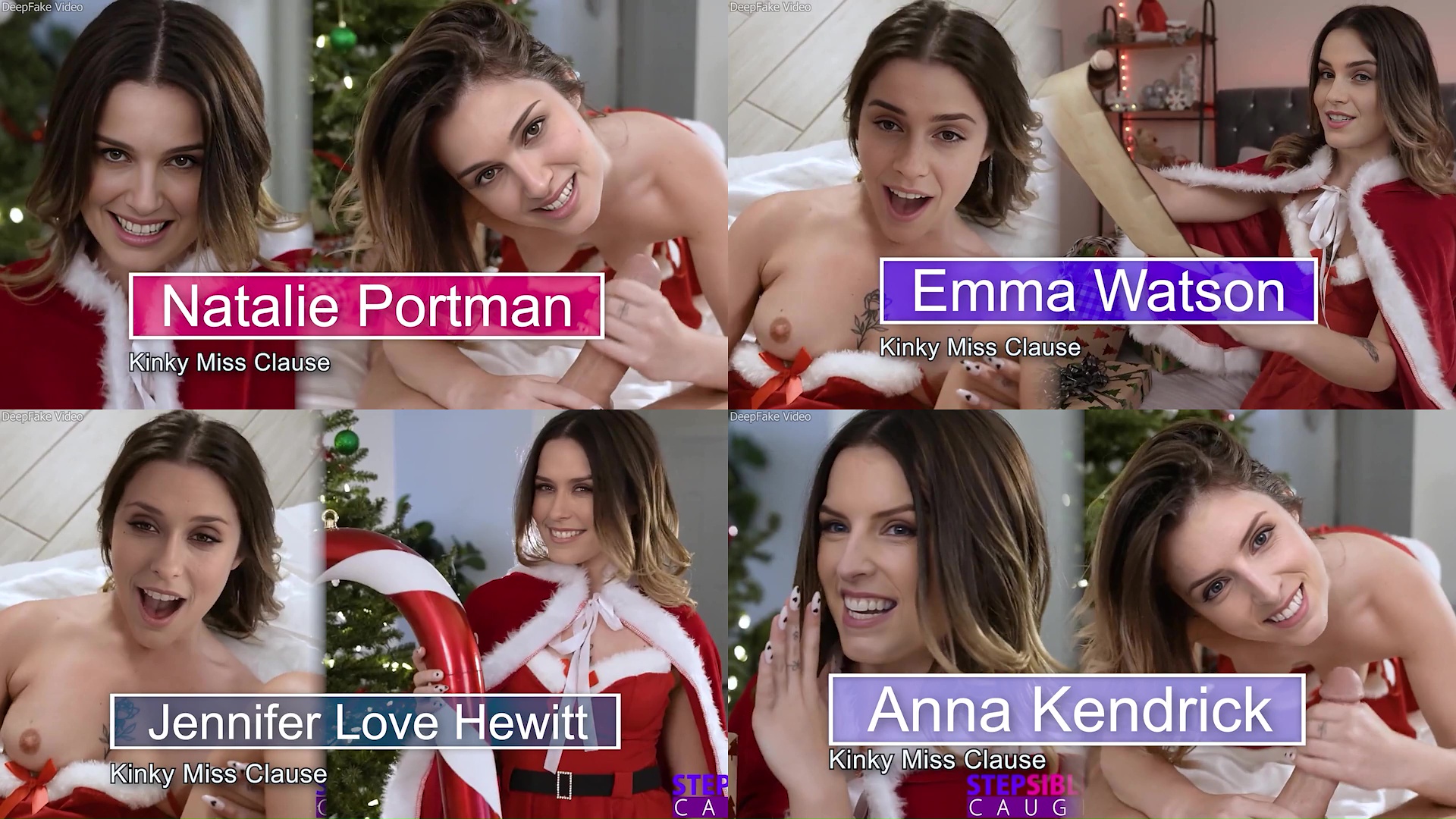 Emma W, Natalie P, Anna K, JLH - Kinky Miss Clause Compilation