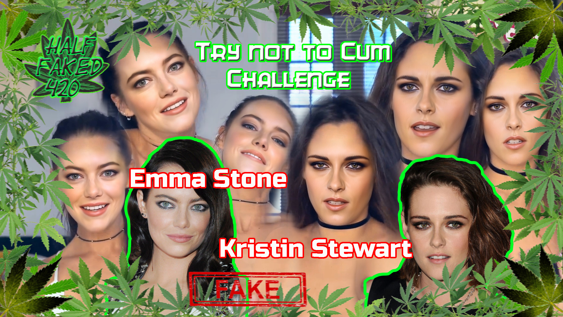 Emma Stone & Kristen Stewart - Try not to cum challenge JOI | FAKE