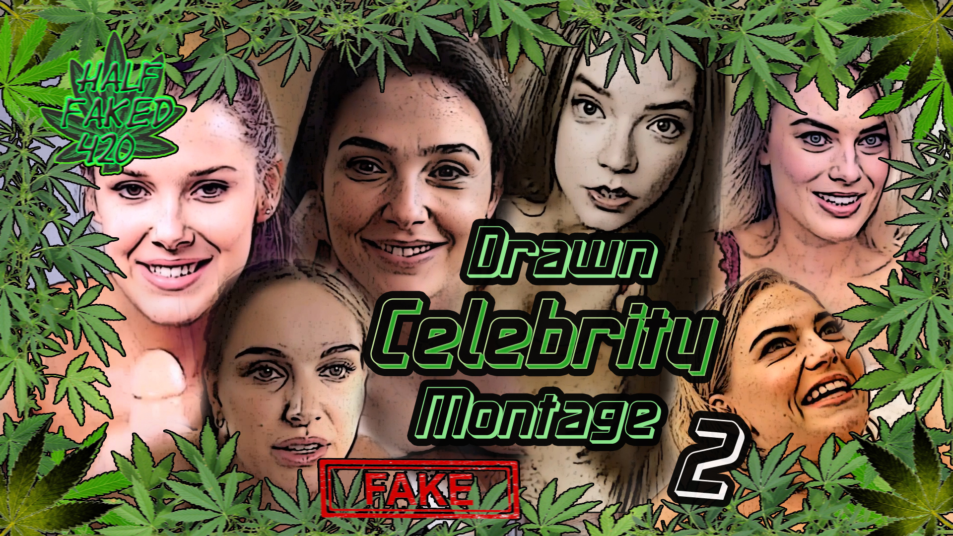 Drawn Celebrity Montage #2 | Natalie Portman, Margot Robbie, Scarlett J.. etc. | FAKE