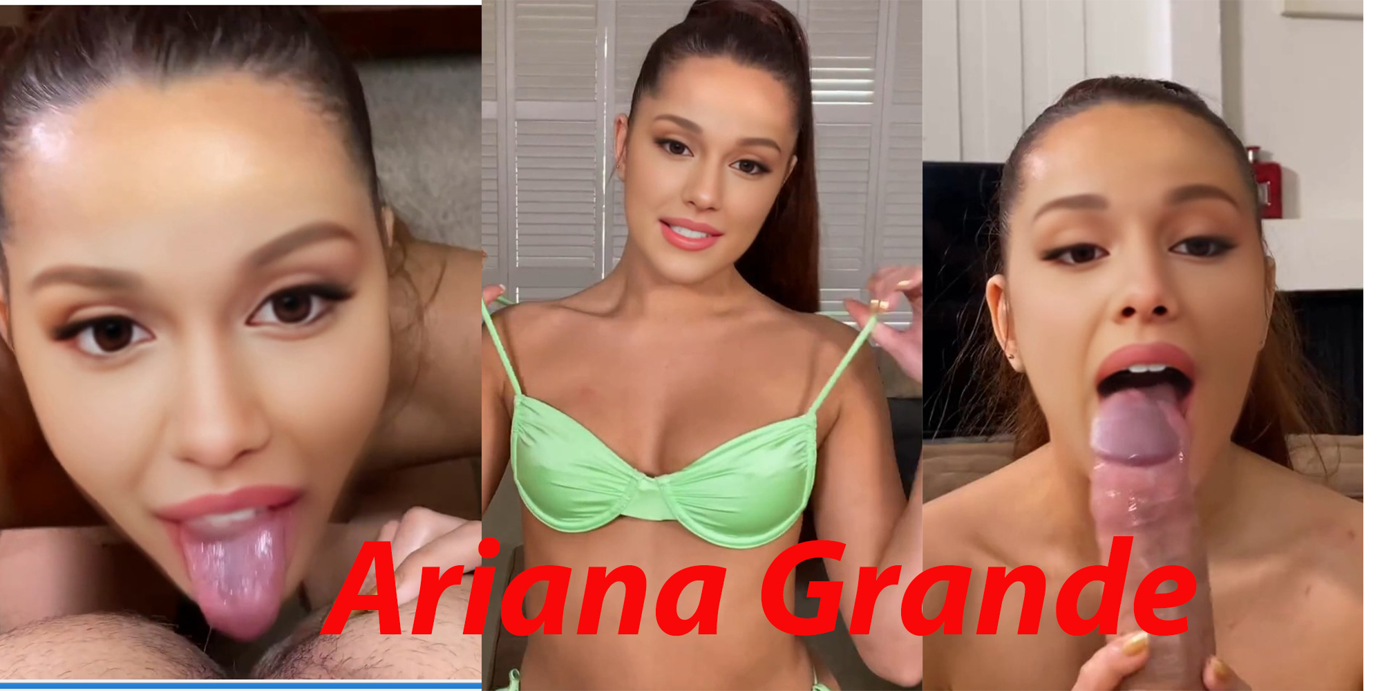 Ariana Grande meets new people by making rimjob and blowjobs